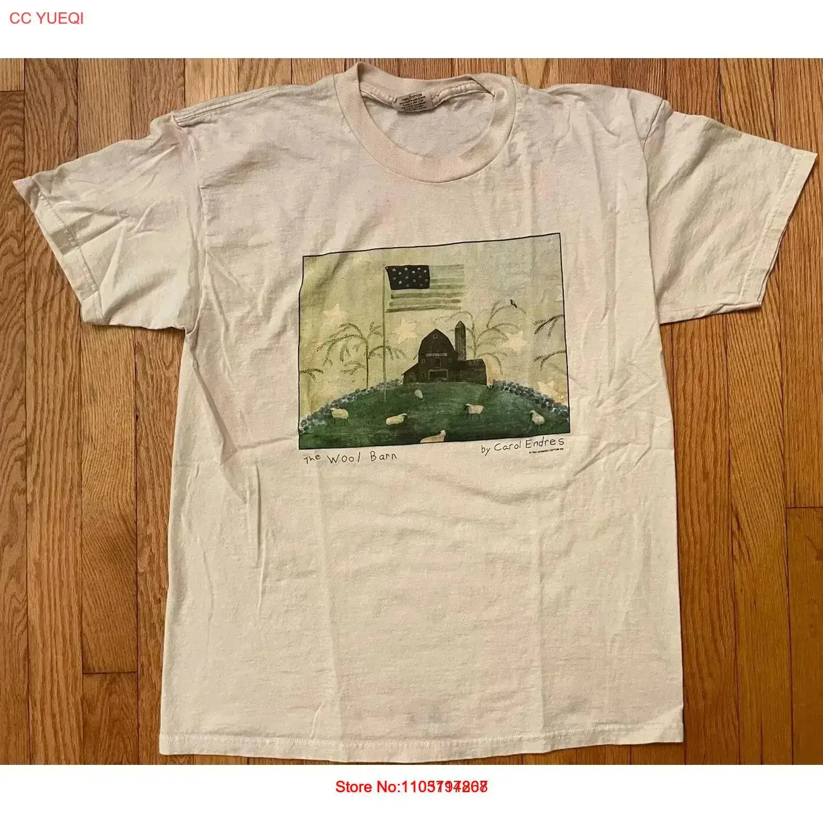 Vtg 90s 1994 The Wool Barn By Carol Endres Art Farm T Shirt Size L Made In USA vintage Washed designer clothes vintage Washed