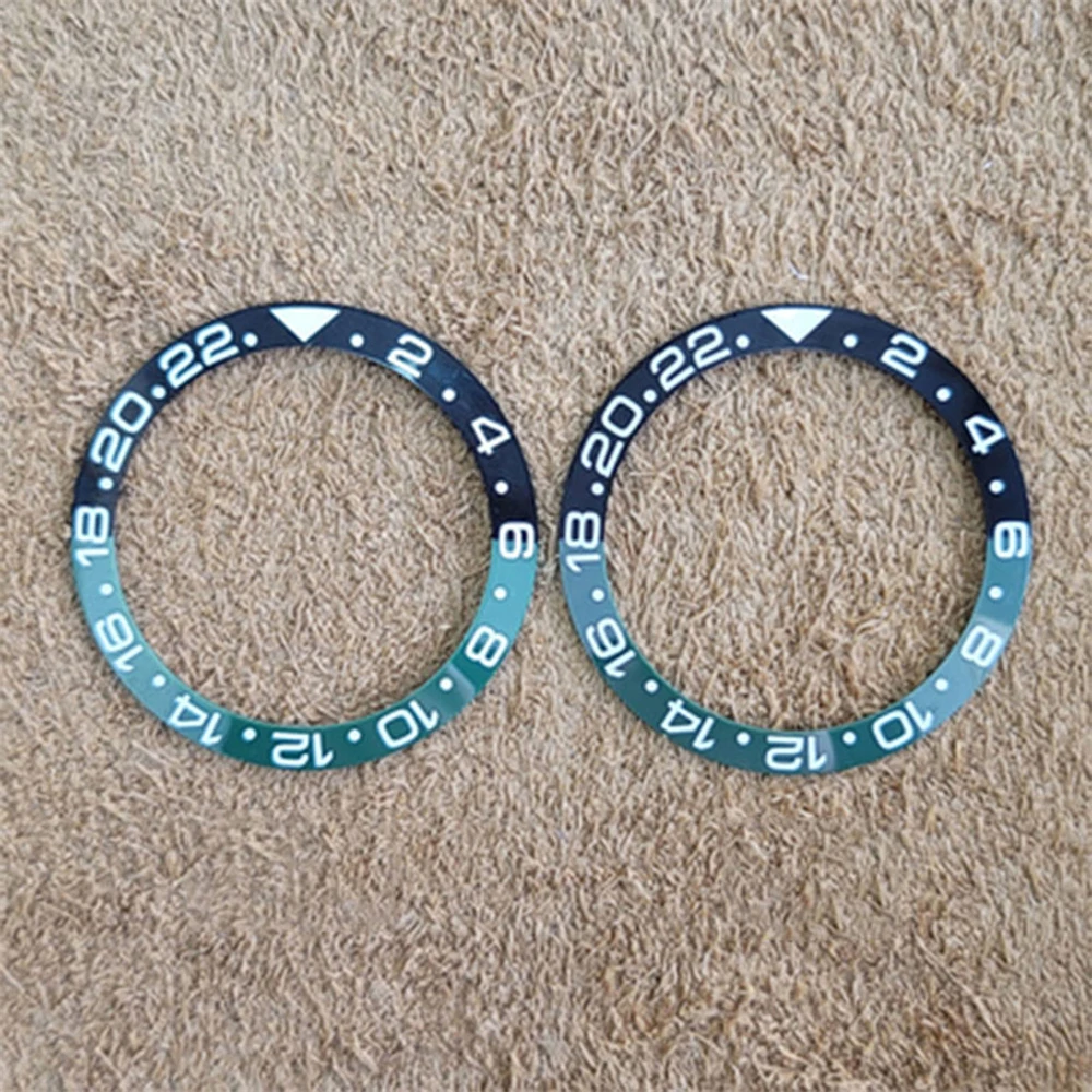 ใหม่38มม./30.5มม.สี GMT เซรามิค Bezel สีเขียวส่องสว่าง/สีฟ้า Incline แหวนปรับเปลี่ยนนาฬิกาอุปกรณ์เสริม