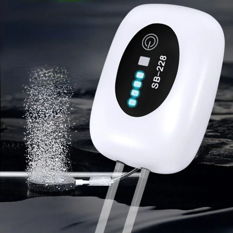 4800mAh acquario ossigeno pompa aria compressore serbatoio di pesce ricarica USB scarico portatile Ultra silenzioso muto pesca all\'aperto Pet