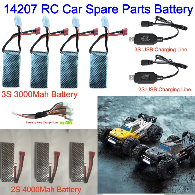 

MJX 14207 Car Battery 3S 11.1V 3000mAh 2S 7.4V 4000mAh Battery For 14207 RC Car 3S 2S 14207 Car Accessories