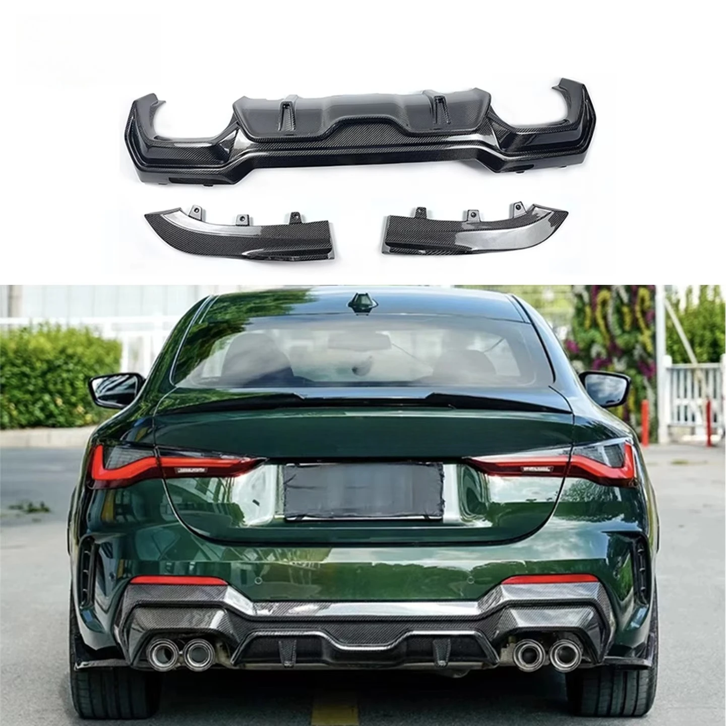

G22 Carbon Fiber S Style Diffuser Rear Wrap Angle for 4 SeriesG23 G22 Body Kit Rear Bumper Lip Canards Splitter