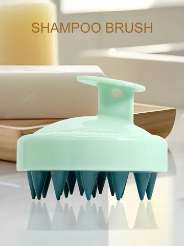 Силиконовый шампунь, массажер для волос и кожи головы, массажная щетка для тела и головы, расческа с волшебной ручкой, спа-массажная щетка топ 10 Гуша для лица - №4