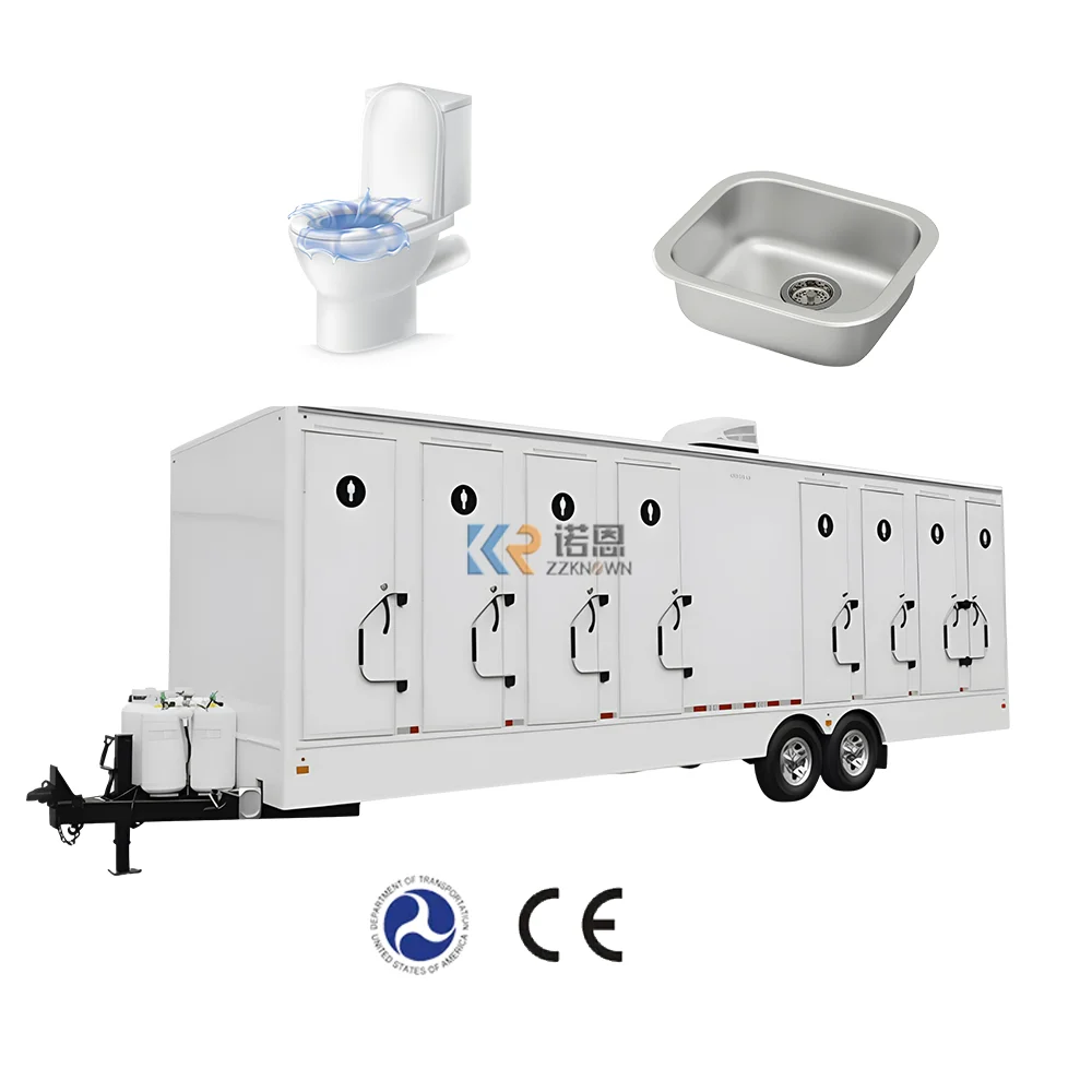 2023 Custom Made Two -compartment Bathroom Toilet Trailer Mobile Outdoor Restroom Trailers