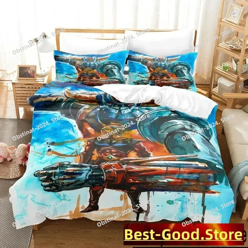 

3D Print Mechanical Goldorak Bedding Set Duvet Cover Bed Set Quilt Cover Pillowcase Comforter king Queen Size Boys Adult