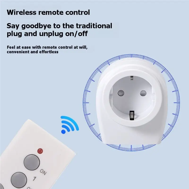 【ELECTRONIC-ACCESSORIES】Wireless Remote Control Outlet For Lights And Appliances 1 Remote+ 1 Outlet EU Plug Small Appliance