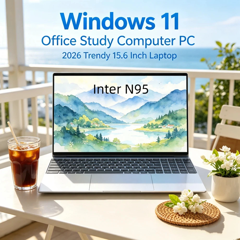 

Vivid 15.6" Ultra-clear FHD IPS Laptop N95 120Hz 7500mAh 32GB/2TB SSD Fingerprint Unlock Backlit Keyboard