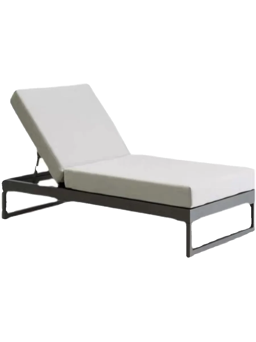 Customized outdoor leisure, indoor and outdoor homestay covered aluminum alloy solid wood bed, lounge chair, folding beach chair