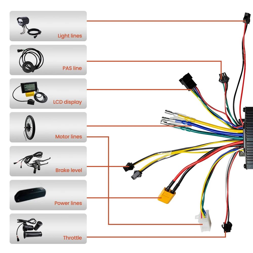 Electric Bike Conversion Kit Gearless Hub Motor 26 Inch 48V 1000W Controller Throttle Bicycle Hub Motor Wheel SW900 Kit