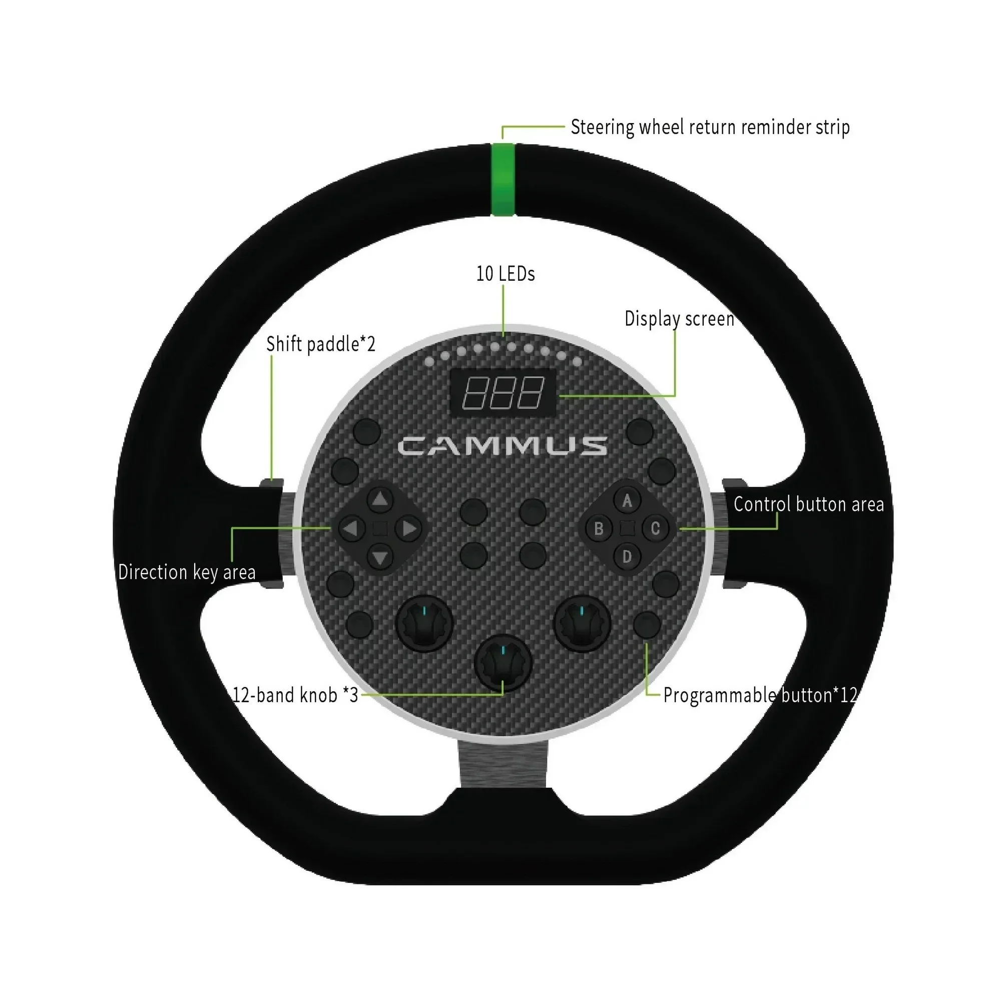 2025CAMMUS C5 Direct Drive 5nm Base Gaming Steering Wheel 2 in 1 Driving Force Racing Simulator Wheel and Pedals