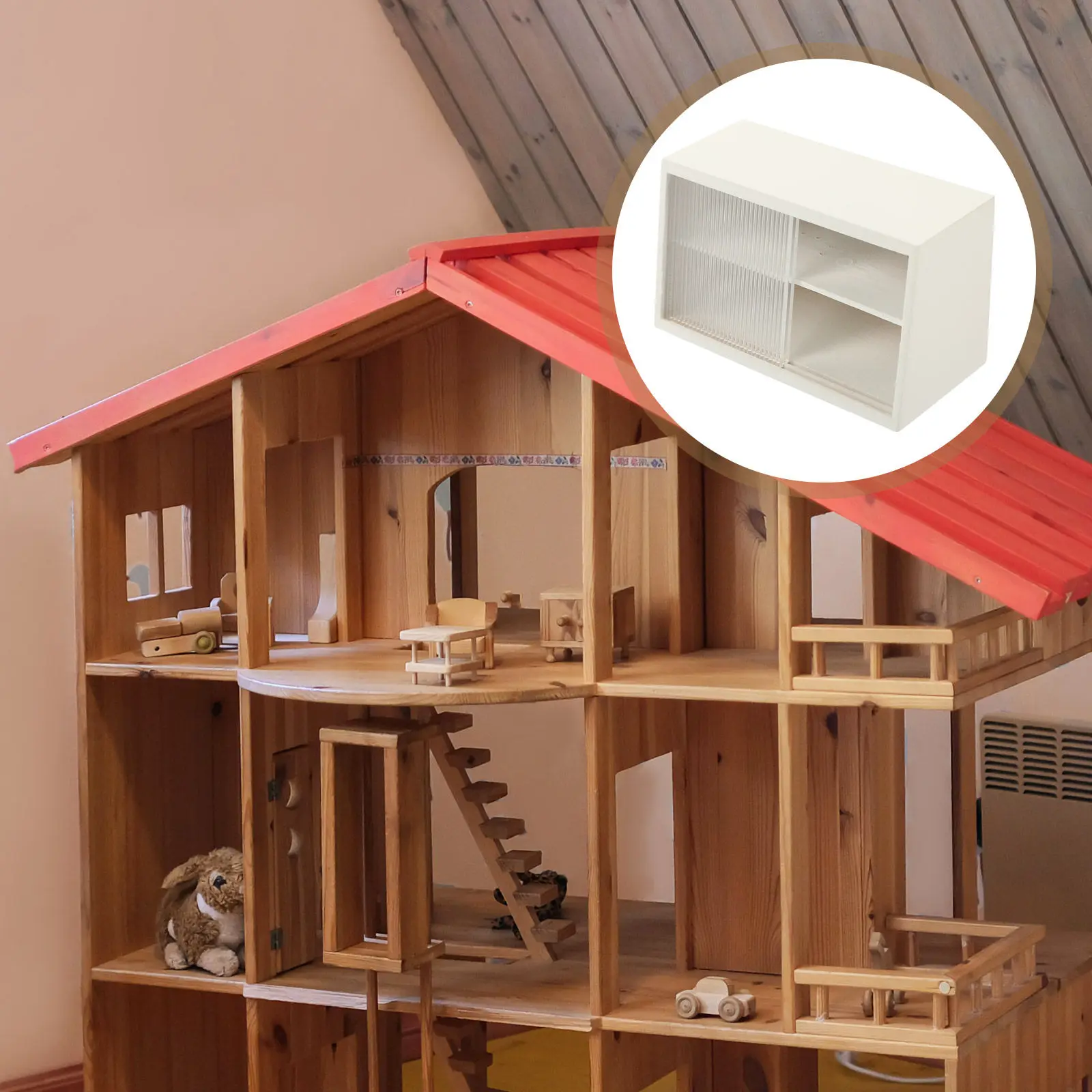 

Mini House Furniture Display Cabinet Mini Shelf Small Display Case Lovely Compact Neat Arrangement Photography Prop Miniature