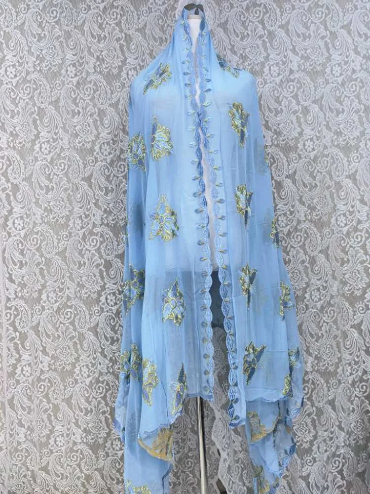 Schal Muslimische Afrikanische Tücher Chiffon Gute Qualität 2026 Neueste Afrikanische Muslimische Islamische Hijab Dubai Stickerei Schal Kashkha Dubai – Detail 27