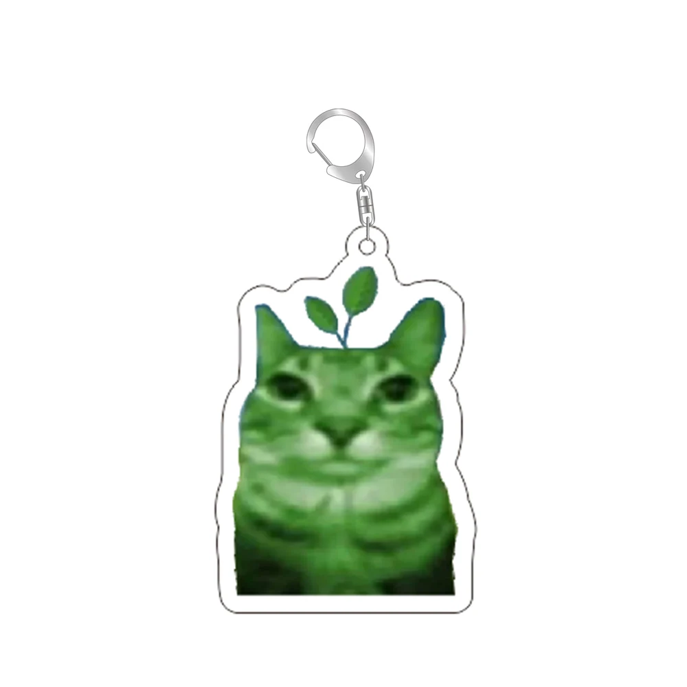 Zip Zap Alien Cat Funny Meme Keychain  Green Alien Cute Cats Key Ring Game Accessories  Bags Backpack Pendant Prop Jewelry Gift