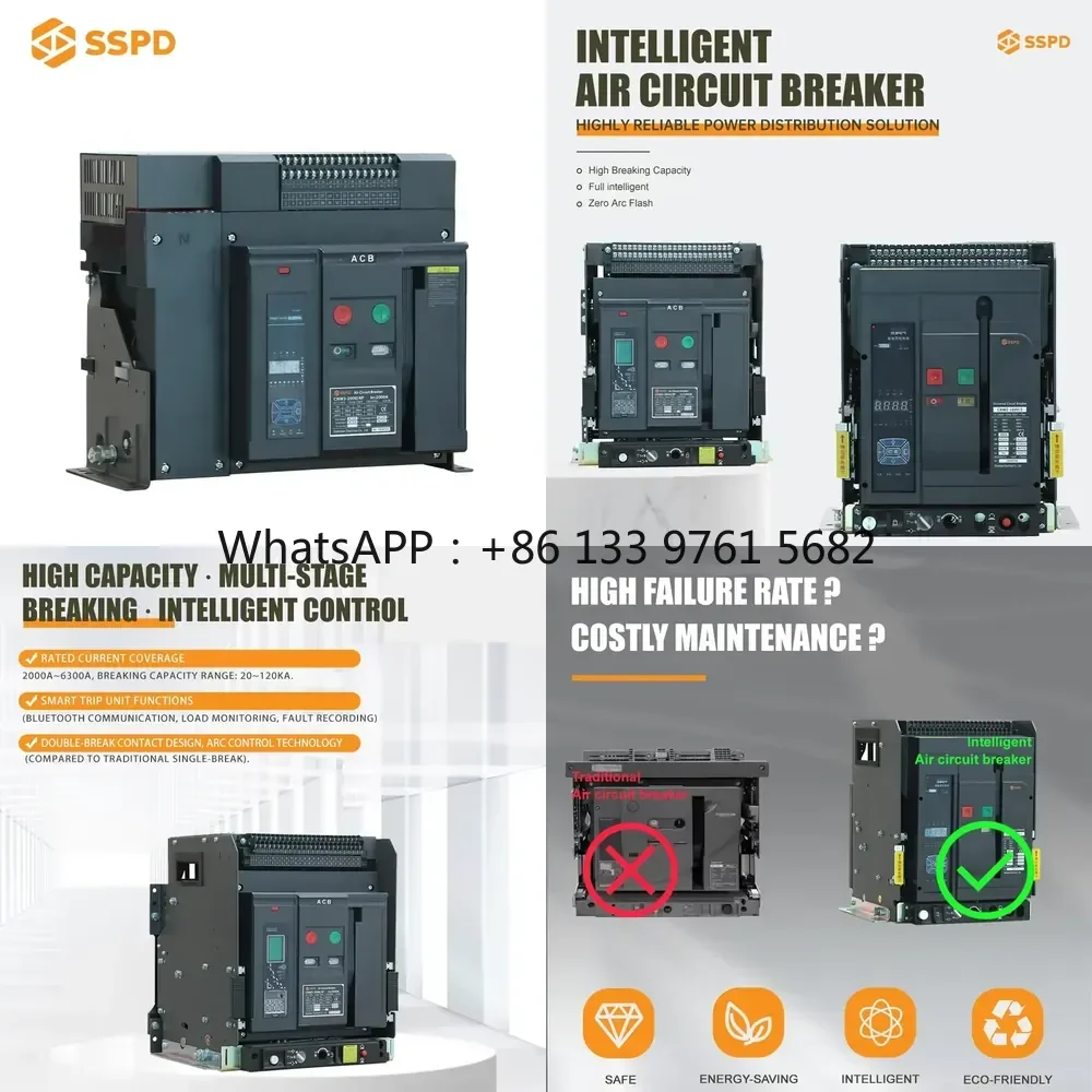 WSQ General Electric NW3 Series 4P 3200A Intelligent ACB Fixed-Type Universal Circuit Breaker Fixed-Mounted Air Circuit