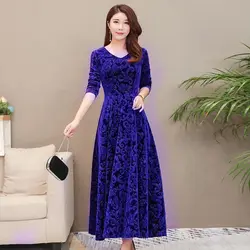 Elegant V-Neck Spliced Folds All-match Solid Color Long Dress Women's Clothing Spring New Loose Office Lady Ladies Dresses