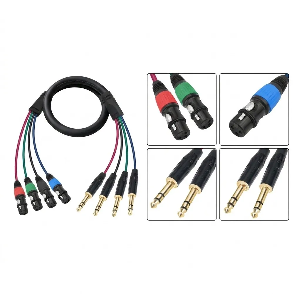 4-Channel Balanced Snake Cable for Live Event Production Studios and Voiceover Booths Using XLR-Based Signal Flow