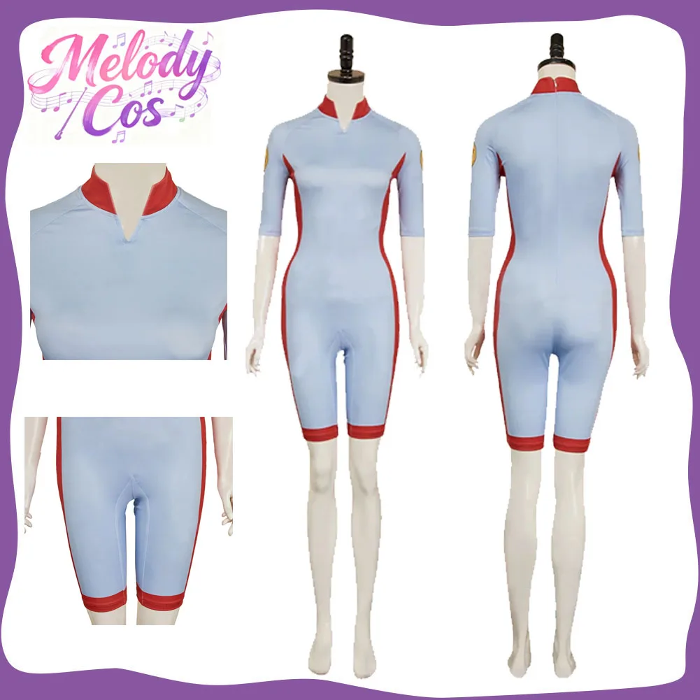 

Fantasia Eleven Cosplay Blue Swimsuit Movie Things Roleplay Jumpsuit Adult Women Female Halloween Disguise Party Costume Suit