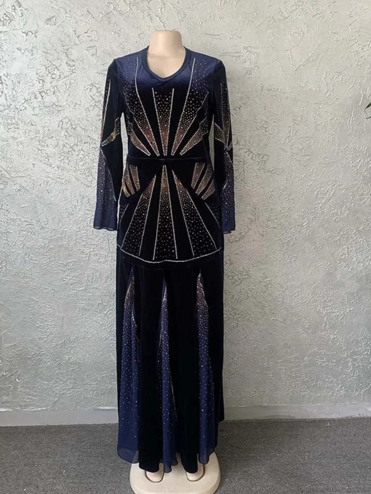 Ramadan Dubai Velvet Muslim Dress Women Kimono Long Robe Abaya Party Long Dresses Islamic Eid Arabic Dress Moroccan Kaftan 2024