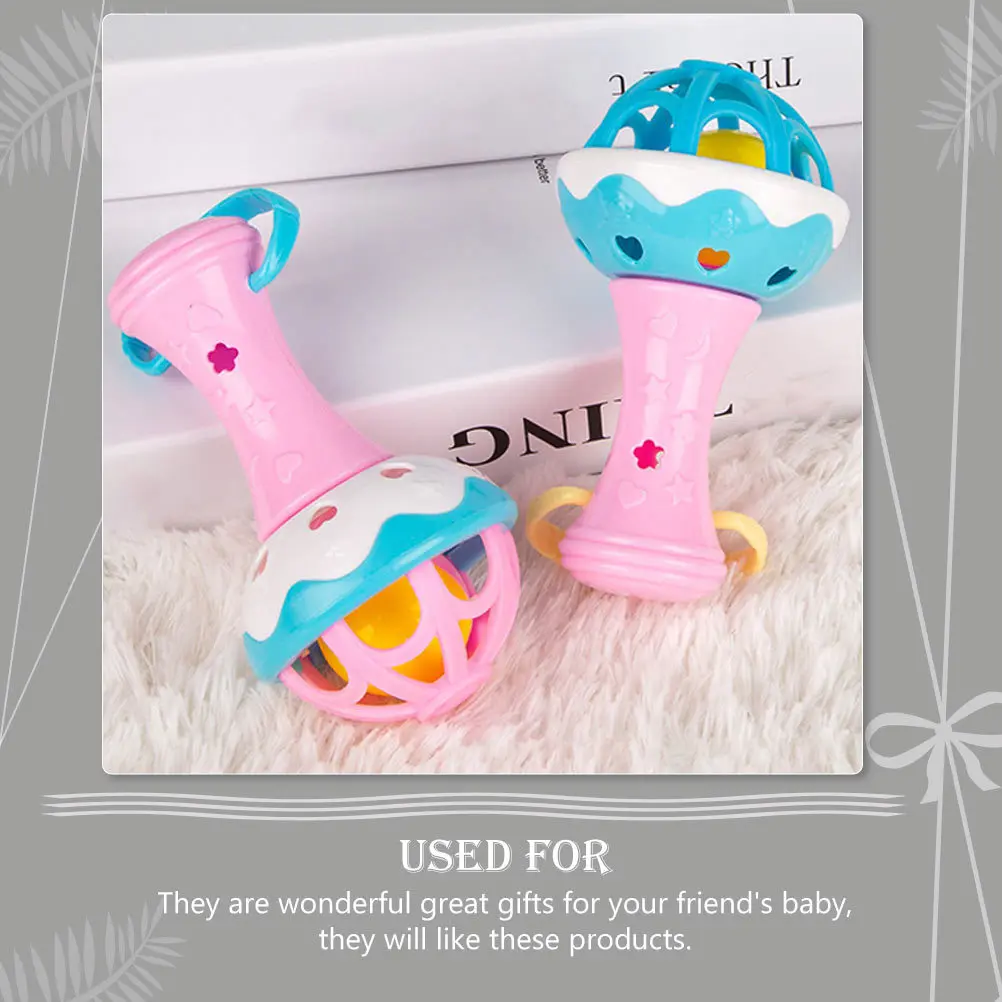Conjunto de 3 Chocalhos para Bebês, Instrumentos Musicais Educativos de Plástico para Educação Infantil