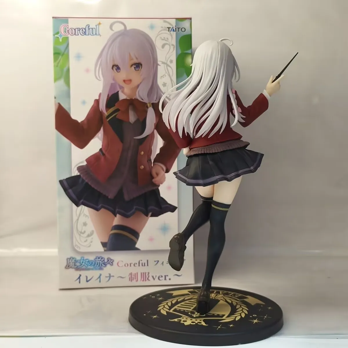 Caliente genuino bruja errante el viaje de Elaina Anime juguete Elaina figura modelo adorno de escritorio chica uniforme escolar modelo regalo