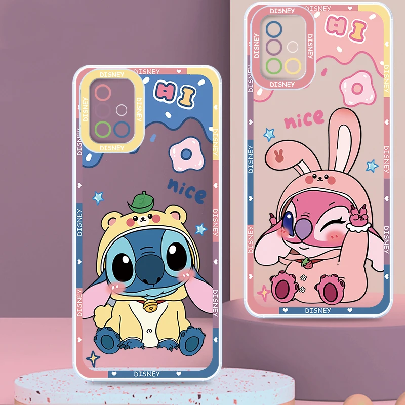 

Disney Stitch Cute Anime Angel Eyes For Samsung A53 A52 A13 A12 A32 A71 A33 A73 A72 A51 A21S A50 Transparent Phone Case