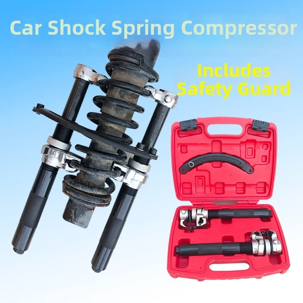 Car Coil Spring Compressor Tool Set For MacPherson Strut Remover Kit Driven Via Hex Nut Drive Screw, Compatible With Hand Wrench