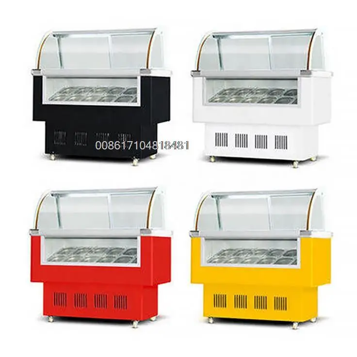 Gelato Display Freezer Ice Cream Showcase Factory Price 10 and 12 Pans  Free Shipping CFR by Sea