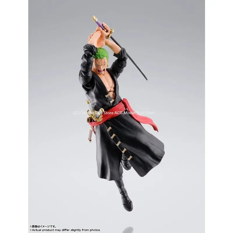 Auf Lager Bandai ONE PIECE Anime Figur SHF Roronoa Zoro Action Figur Spielzeug für Jungen Mädchen Kinder Geschenk Sammeln Modell Geschenke