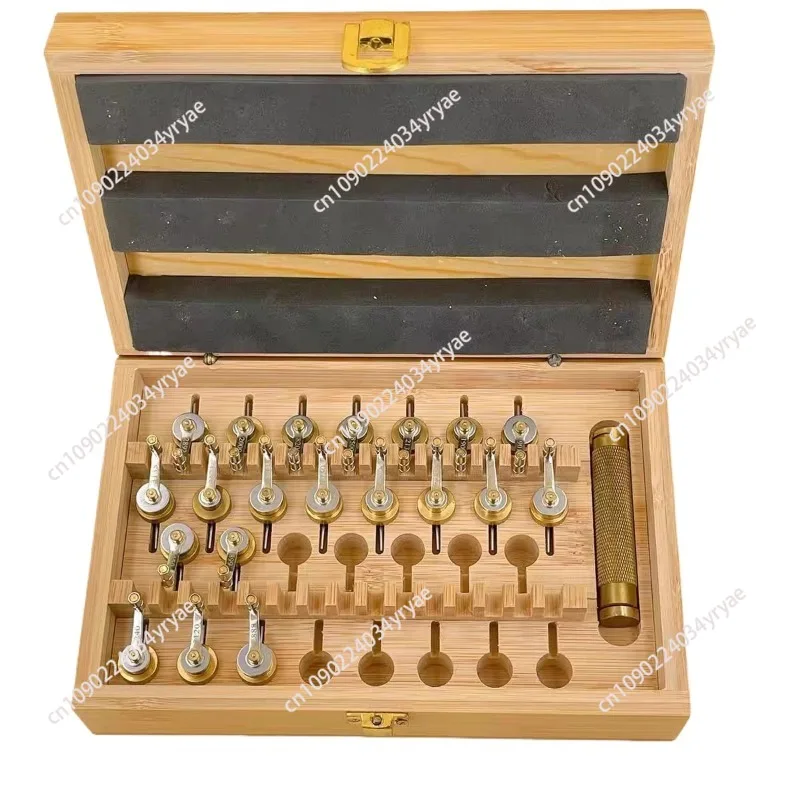 Watch repair tools, curling iron tools 20 pcs, clockwork winch, clockwork watch repair special wooden box, clockwork winch