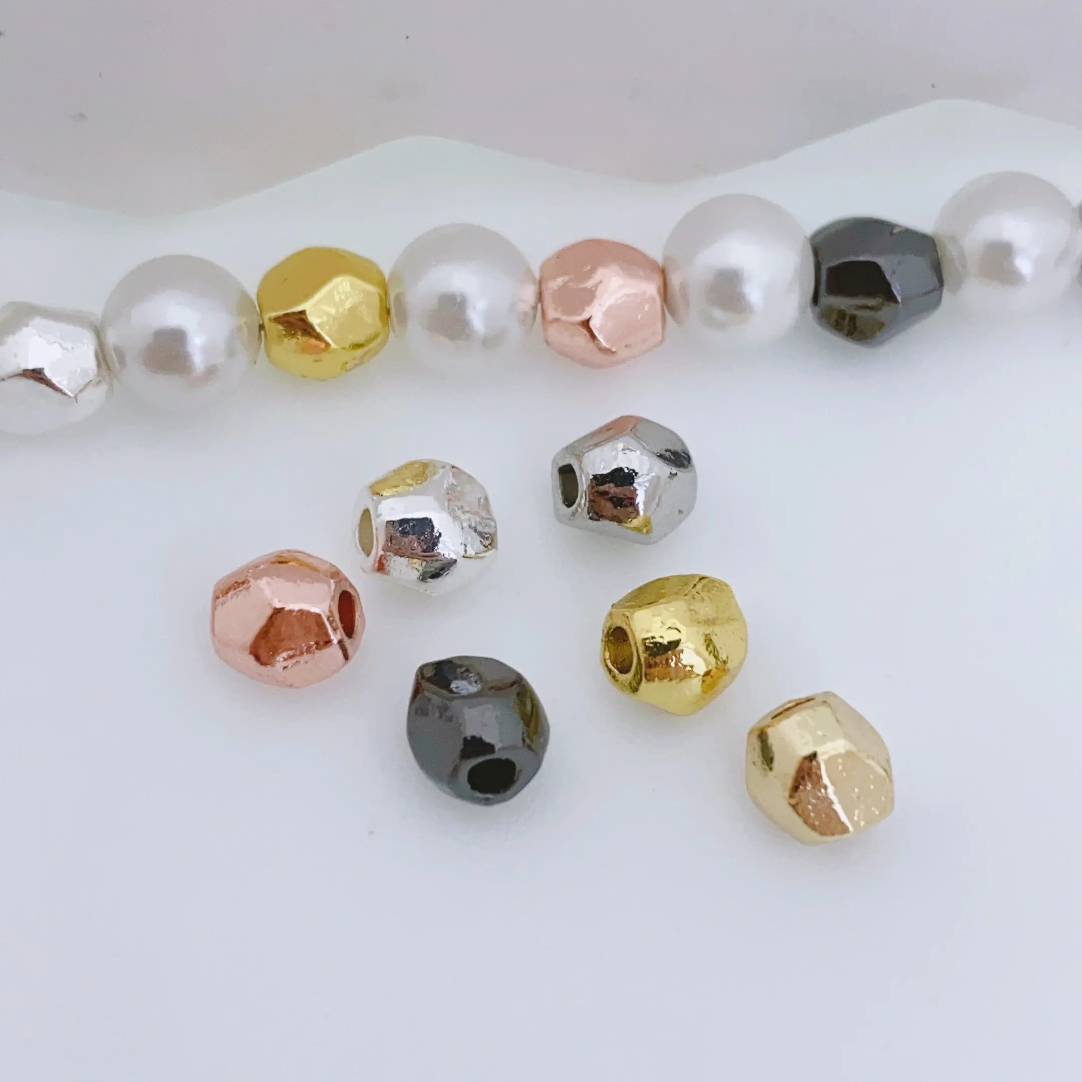 

20 Pieces Copper Plated 18K Gold Baroque Stone Bead Accessories DIY Beaded Bracelet Necklace Jewelry Making Materials Wholesale