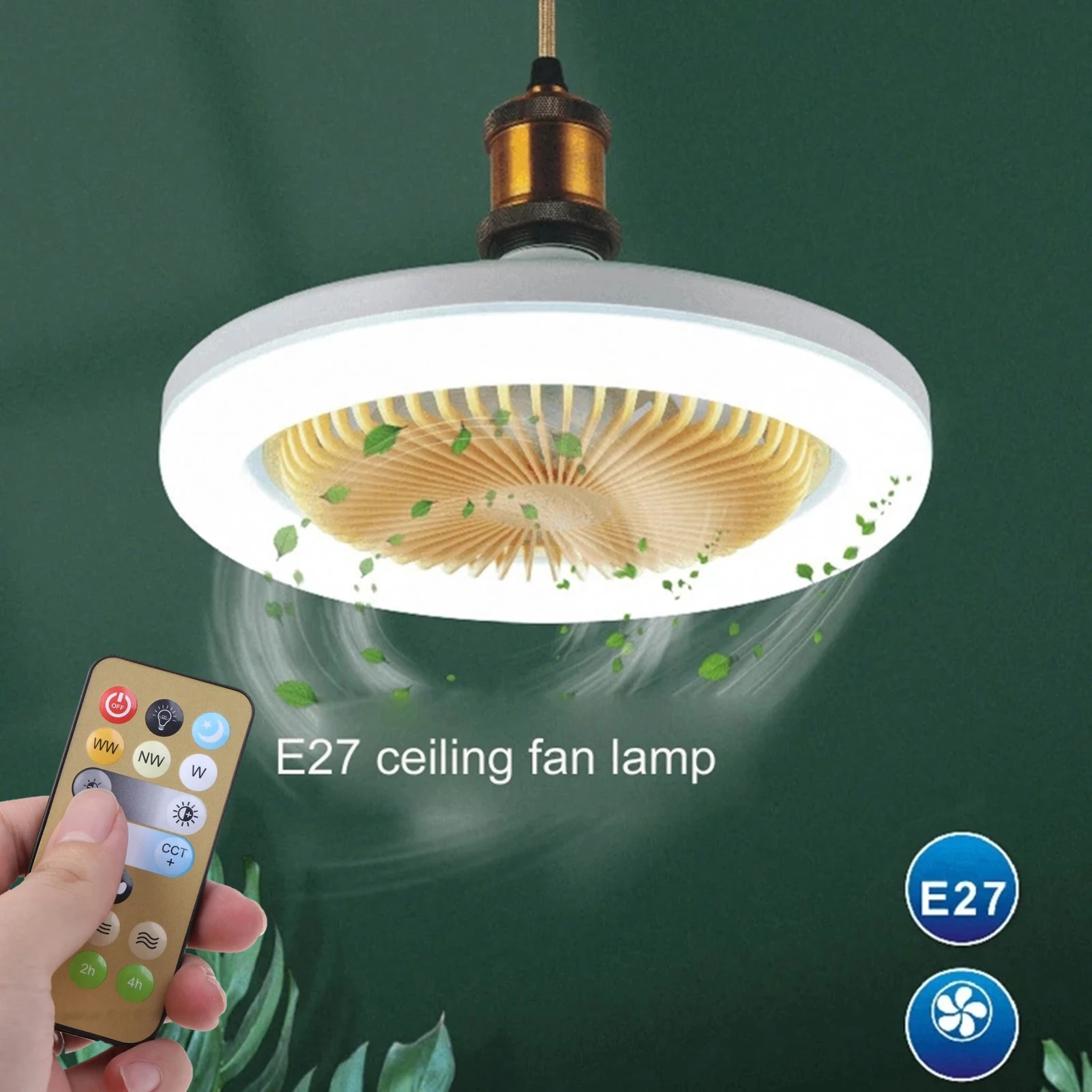 Bladeless Ceiling Fan Ceiling Fans With Lights And Remote Control Dimming 3-Color 3-level Wind Ceiling Light With Fan