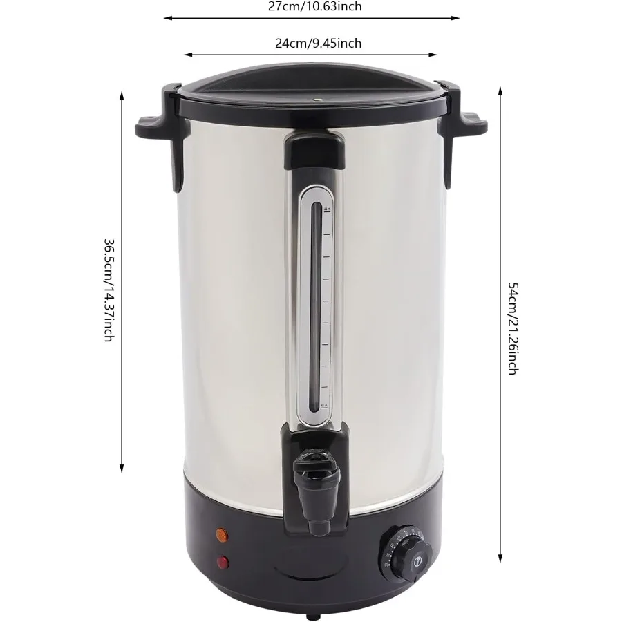コーヒーや紅茶をサーブするための温度調節機能付き商用電気温水ディスペンサー 最大160カップ ステンレススチール製