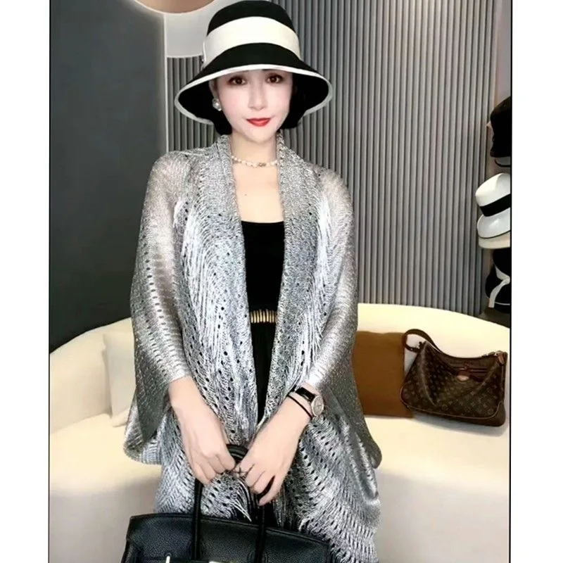 

Hollow Cardigan Women Spring Summer Women Clothing Half Sleeve Cardigan Loose Tassel Crochet Shawl