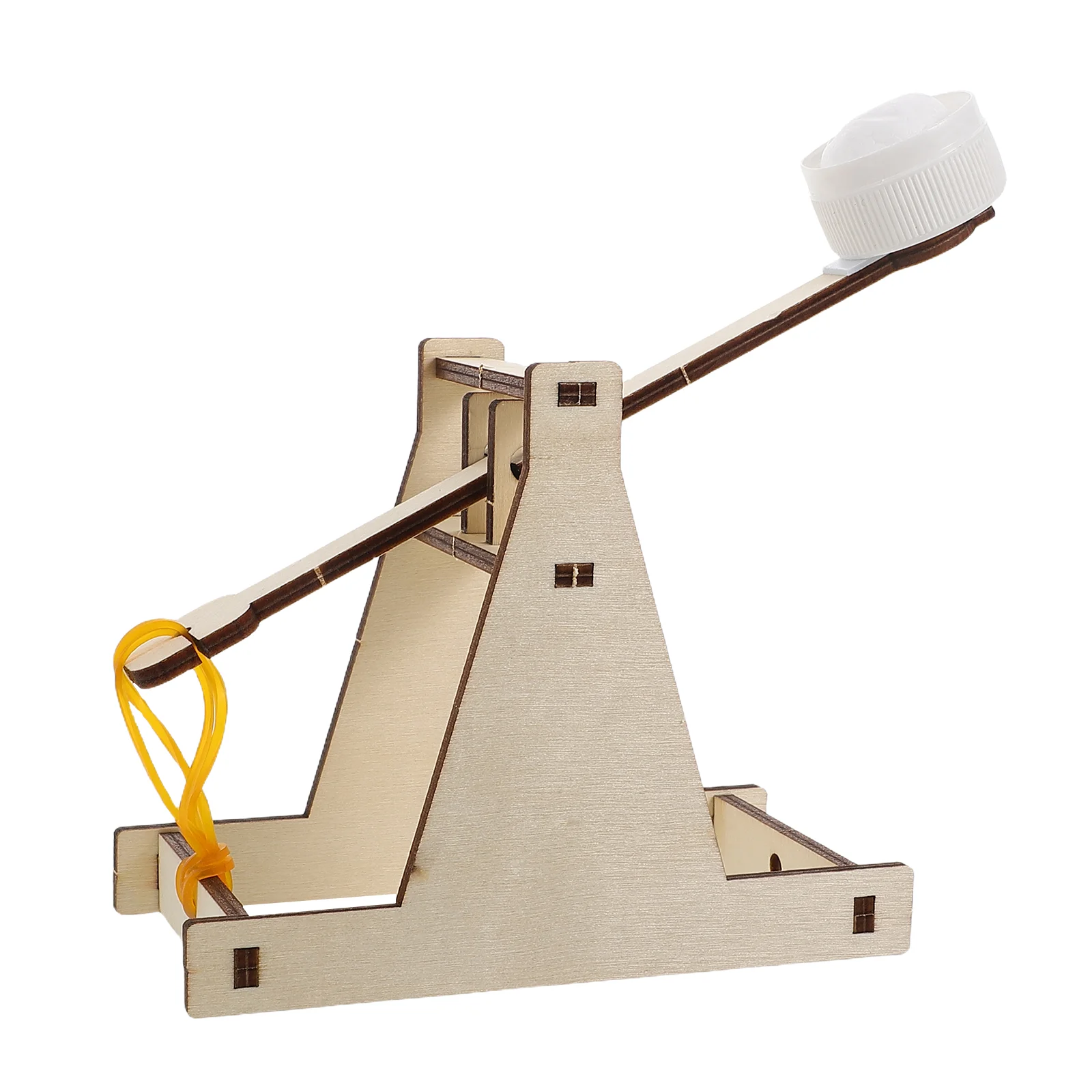 Toy Catapult Mini Wooden Science Material Trebuchet Kit Khaki Young Modeler Elevator Child