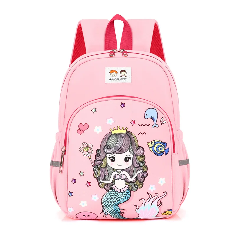 pink red Minnie children\'s bag kindergarten girls safety backpack primary school students 3-6 years old