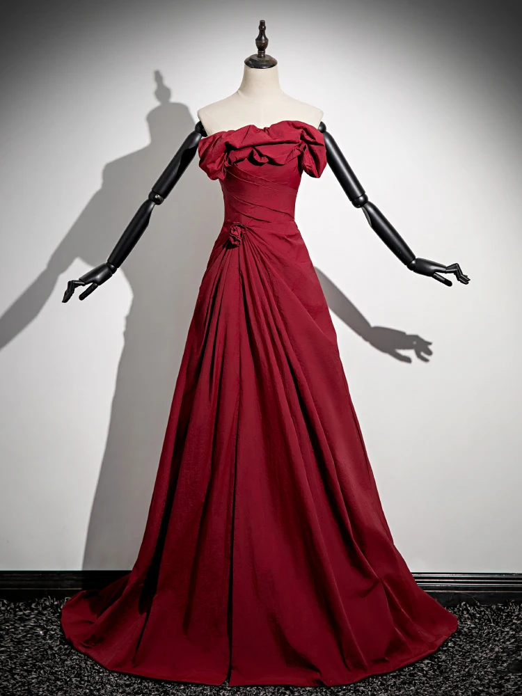 

Элегантное красное вечернее платье Ele для женщин: приталенное, с завышенной талией, для подружек невесты, церемоний и выступлений, длинное, облегающее, дизайн Ele