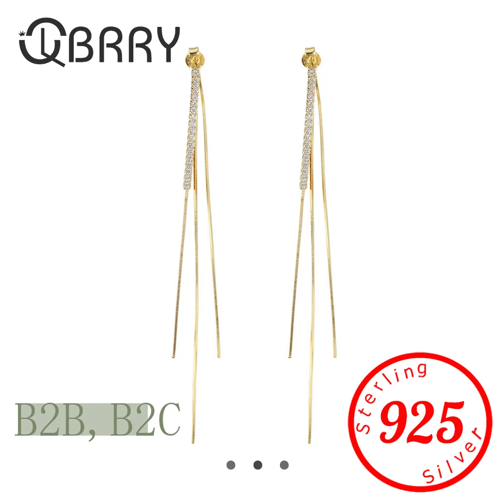 

Simple High-Grade Long Chain Tassel Drop Earrings for Women Dangle Earring Gold Silver Color Piercing Line Trendy Ear Gifts