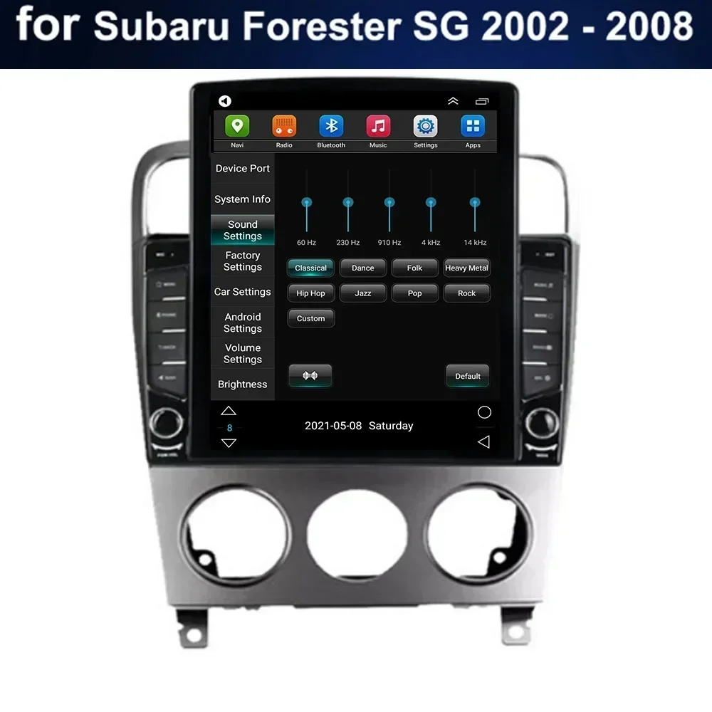 Für Tesla Stil 2 Din Android 13 Auto Radio Für Subaru Forester SG 2002 - 2008 Multimedia Video Player GPS stereo Carplay DSP