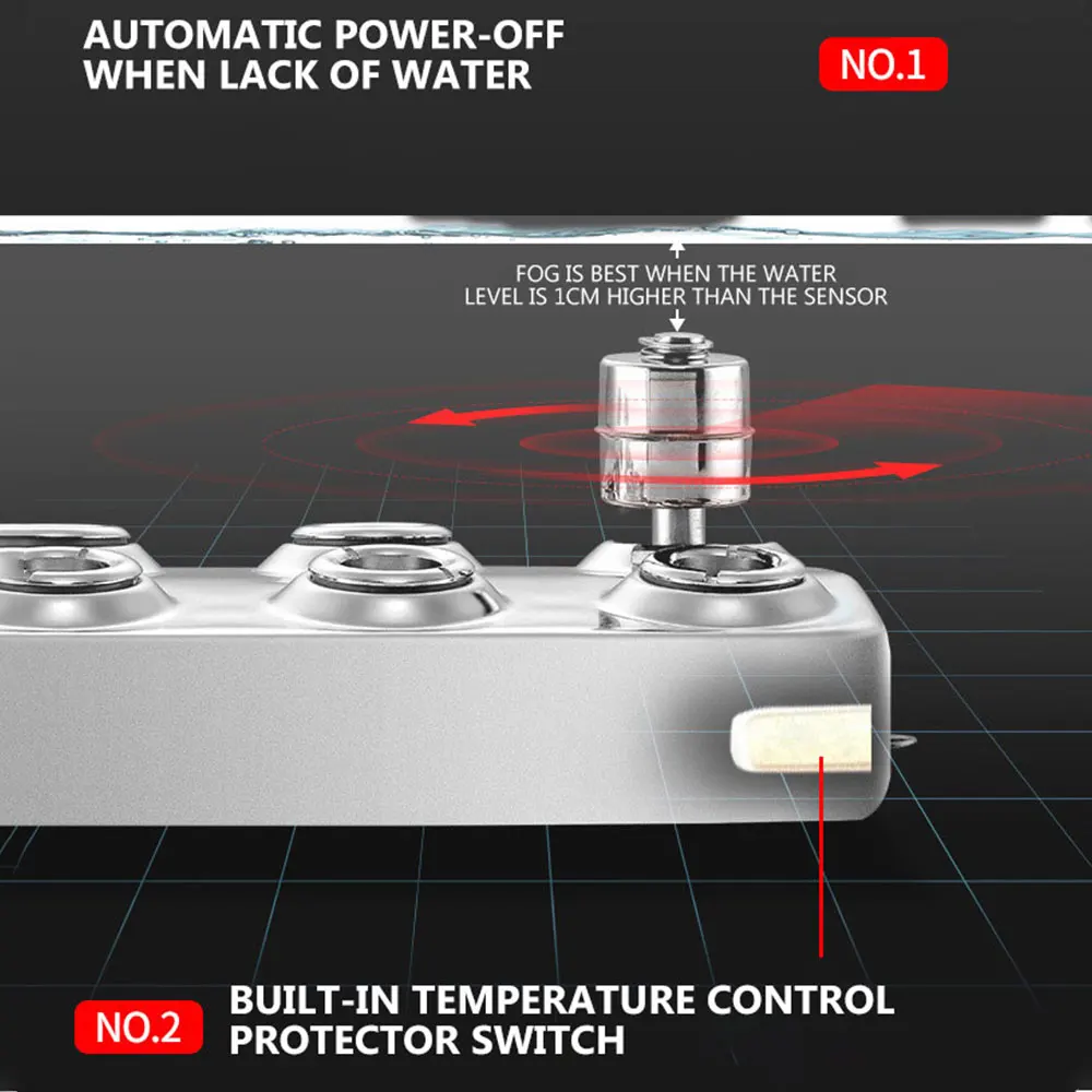 Tablero humidificador ultrasónico de 10 cabezales, máquina de niebla, atomizador Industrial, nebulizador, atomización, paisaje de piscina, generador de niebla ultrasónica