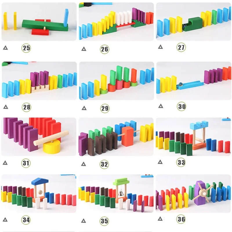 Kinder Farbe Art Regenbogen Holz Domino Institution Zubehör Orgel blöcke Kits frühen hellen Domino Spiele Lernspiel zeug