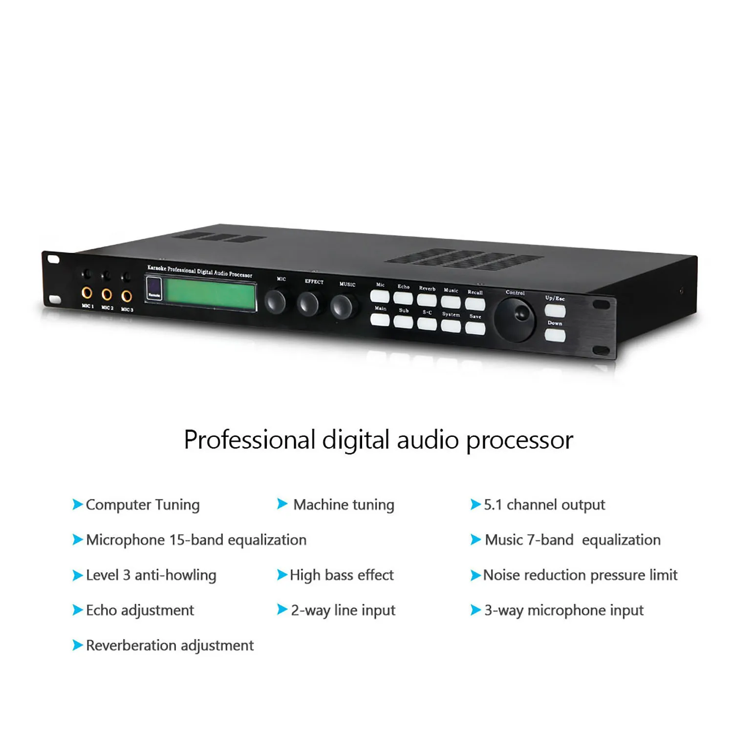 

GAX-X5 upgraded professional anti whistling DSP front-end audio processor KTV digital reverb karaoke