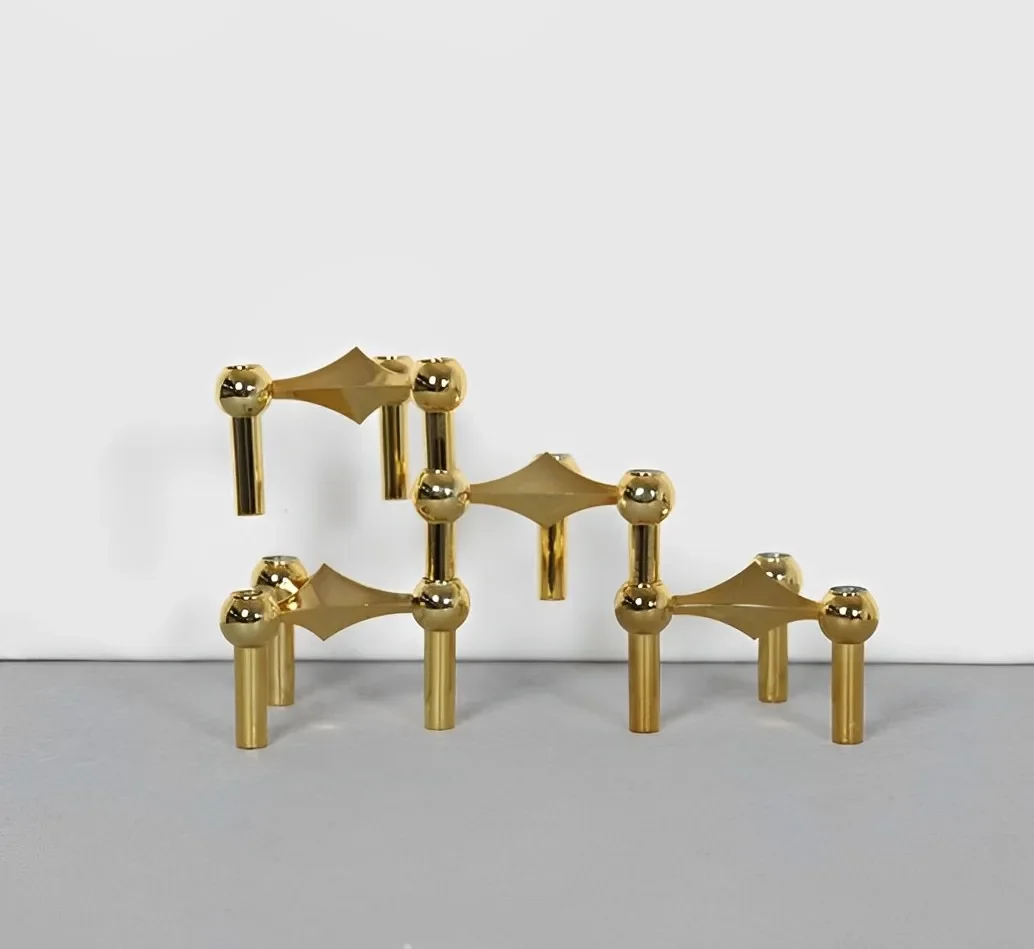 GIEMZA Vintage Candlestick Holders 10CM(3.9”) Small Stand for Stick Skinny Candelabra Set for 3 Candle Porta Velas