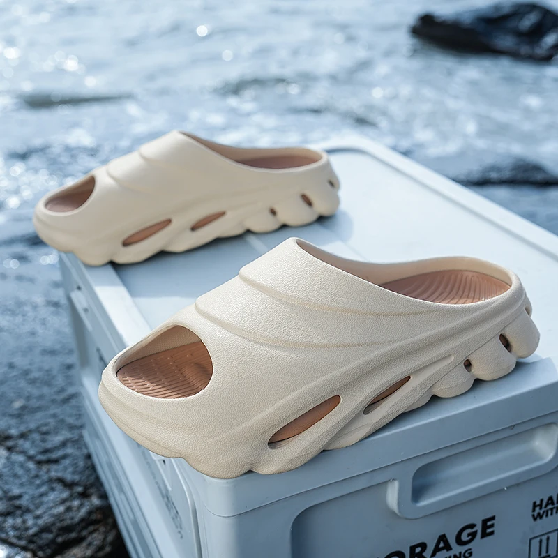 

2025i кокосовые тапочки yeezy, сандалии на толстой подошве с облаком, летние модные пляжные мужские тапочки с мягкой подошвой, женские сандалии, шлепанцы из ЭВА