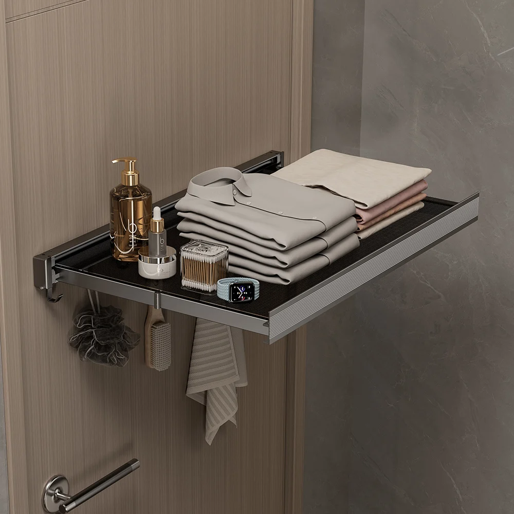 Shelf Foldable Wall Shelves Holder Organizer Retractable Laundry Drying Storage Racks Gap Shelf For Bathroom Balcony