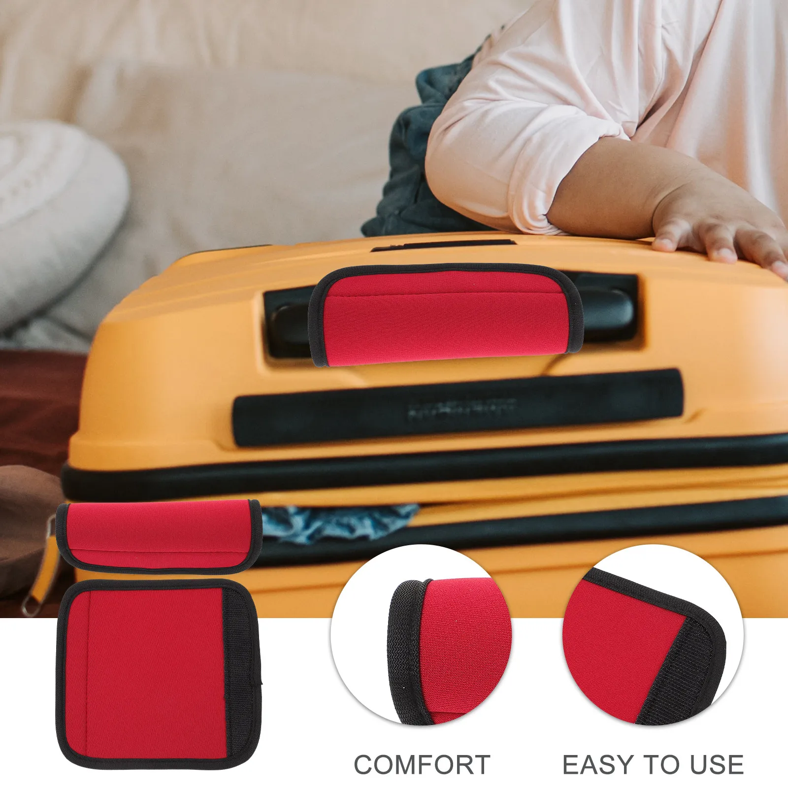 

2 шт. универсальных защитных чехлов для ручек чемоданов и багажа, удобные, легкие, для комфортных путешествий