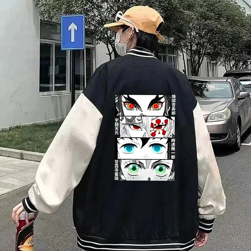 New bengoku kyoujurou uzui Tengen print sweatshirts women men casual baseball jacket Harajuku jersey coat