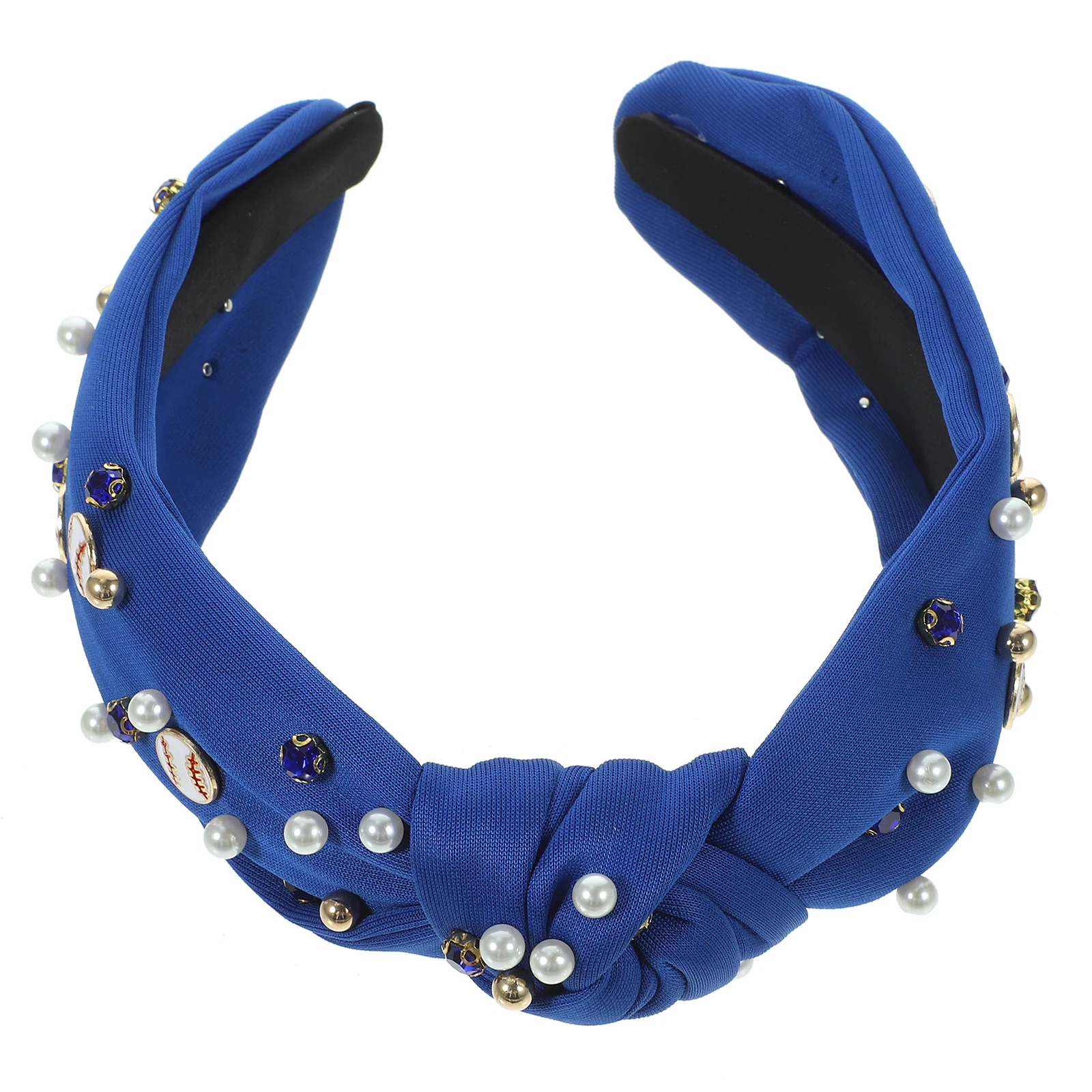 

Decorated Wide Headbands Women Girls Red Fabric Baseball Knot Hair Accessories Stylish Comfortable Everyday Party
