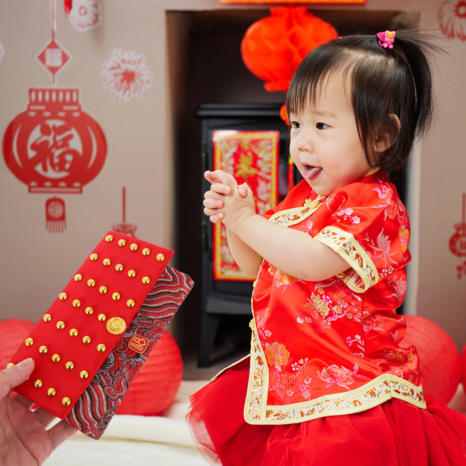 

Cloth Red Envelope Chinese New Year Money Storage Creative Pattern Traditional Gift Festive Design Snap Fastener
