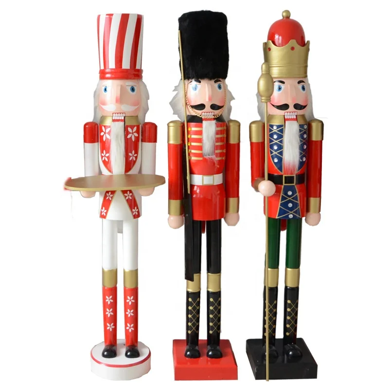 Life Size Hot Sale Oversized 6 Ft/180 Cm/1.8 M Wooden Nutcracker Soldier Holiday Event Decoration Christmas Decoration