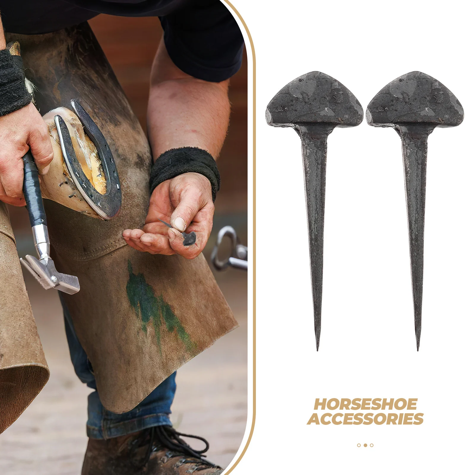 50 قطعة مسامير حدوة الحصان مستقرة دائم الحديد حافر مسمار المحمولة حدوة الحصان أداة لرياضة الفروسية حافر الرعاية الحصان المثبتات