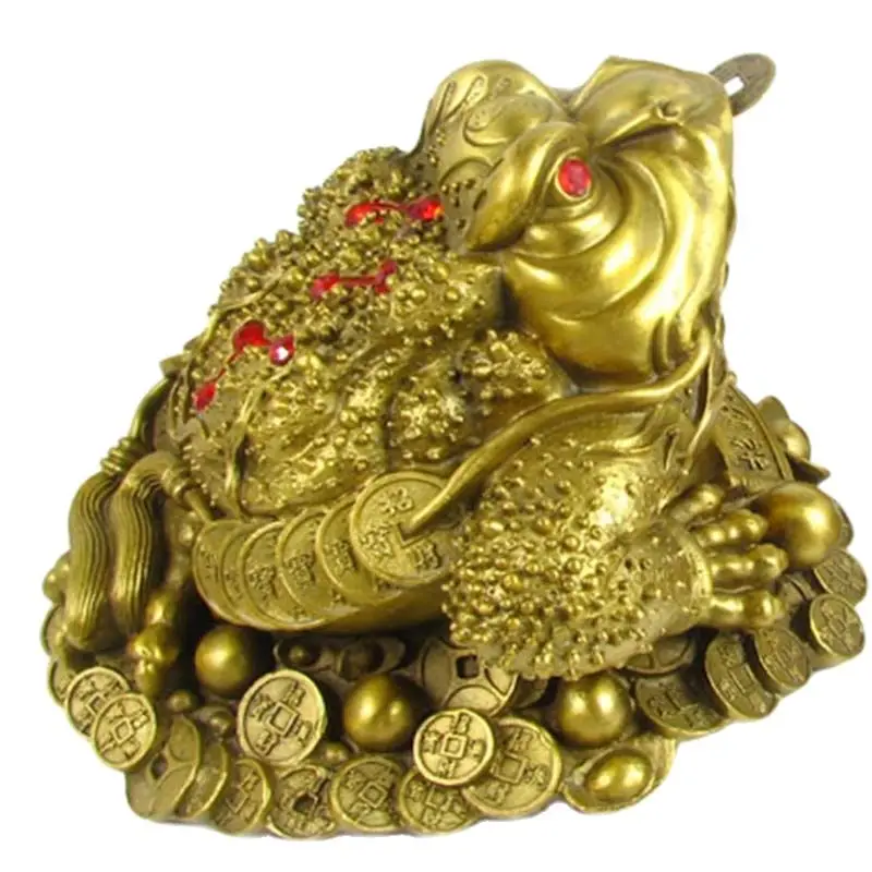 Pure Copper Lucky Gold Toad, Home Decoration, Business Gift, Booming, wealth of Water Products